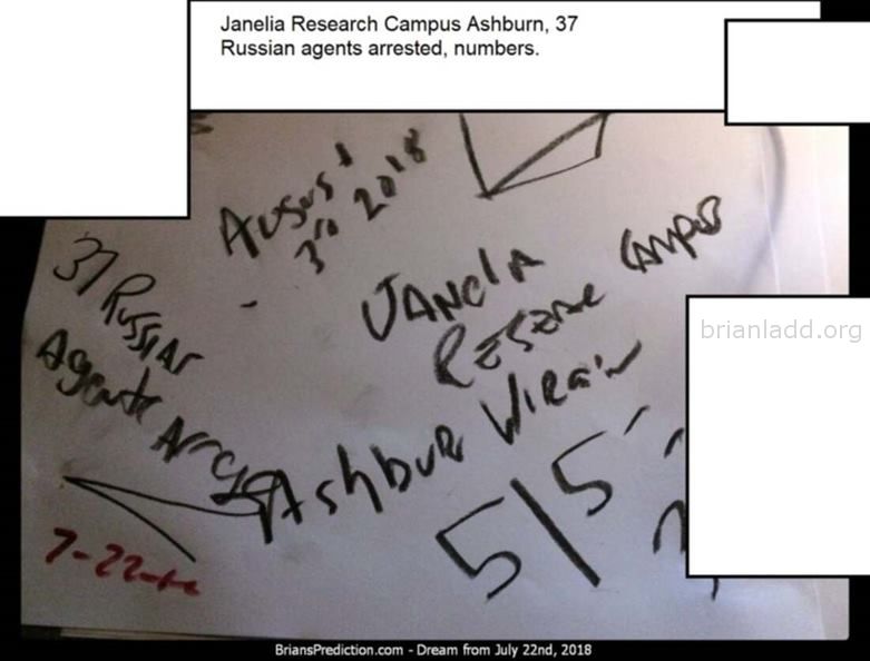 10792 22 July 2018 1 - Janelia Research Campus Ashburn, 37 Russian Agents Arrested, Numbers. - Dream Number 10792 22 Jul...
Janelia Research Campus Ashburn, 37 Russian Agents Arrested, Numbers. - Dream Number 10792 22 July 2018 1
